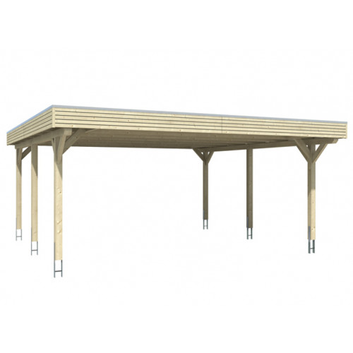 CARPORT BOIS LAMELLE-COLLE 28M2