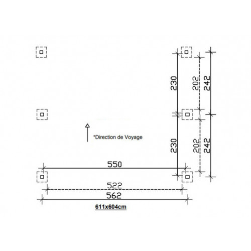 CARPORT BOIS LAMELLE-COLLE 28M2