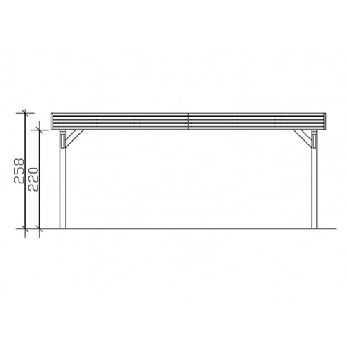 CARPORT BOIS LAMELLE-COLLE 28M2