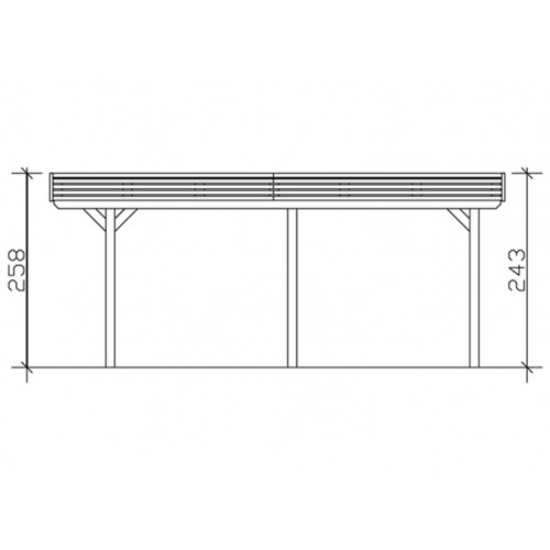 CARPORT BOIS LAMELLE-COLLE 28M2