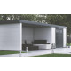 ABRI EN ACIER 6.40 M2 AVEC AUVENT 