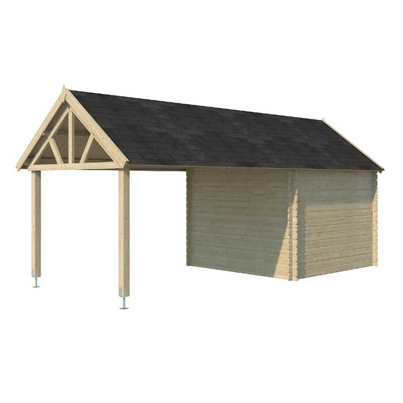 Abri de Jardin en Bois 8 m² - extérieur H244 x 416 x 218 cm - AVEC SOL