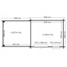 abri de jardin bois combiné 6.52 x 2.95 m
