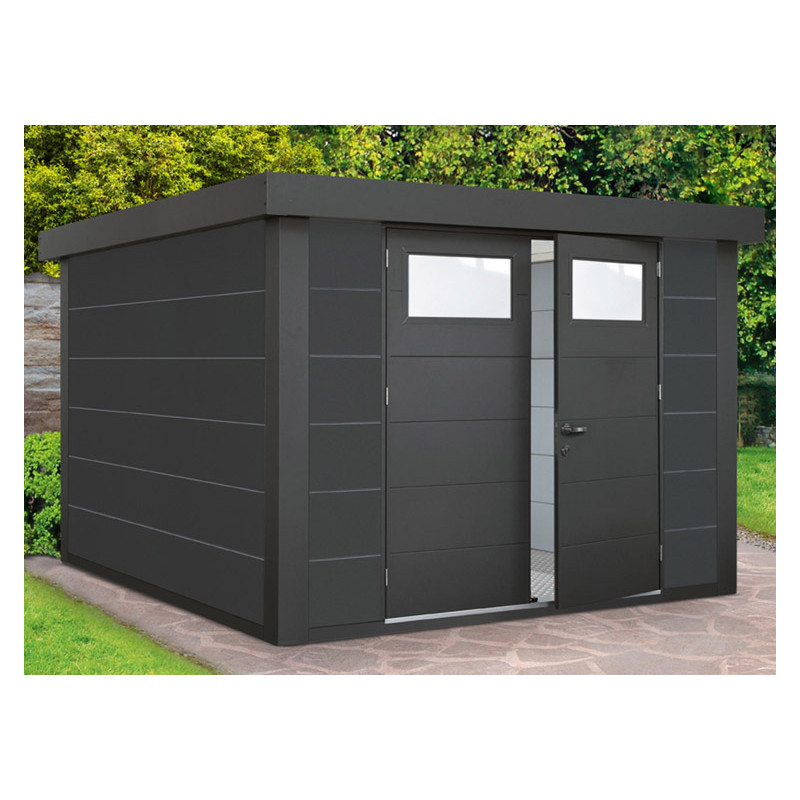 Abri de jardin métal 6,4 m2 double porte