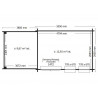 ABRI DE JARDIN + AUVENT COMBINÉS L 8.81 x P 3.15 cm