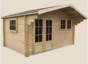CHALET BOIS DE JARDIN EN KIT MADRIER 44 MM L 4.65 x P 3.91 M