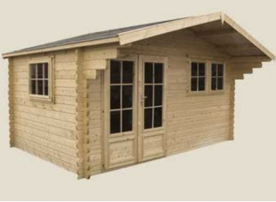 CHALET BOIS DE JARDIN EN KIT MADRIER 44 MM L 4.65 x P 3.91 M