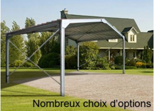 ABRI VOITURE METALLIQUE : 4.00 M X 4.00 M