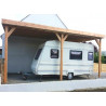 ABRI CAMPING CAR ADOSSÉ BOIS TOIT PLAT : 4 x 8 M