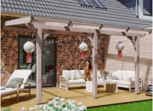 Toit terrasse en bois adossé