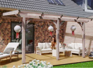 Toit terrasse en bois adossé