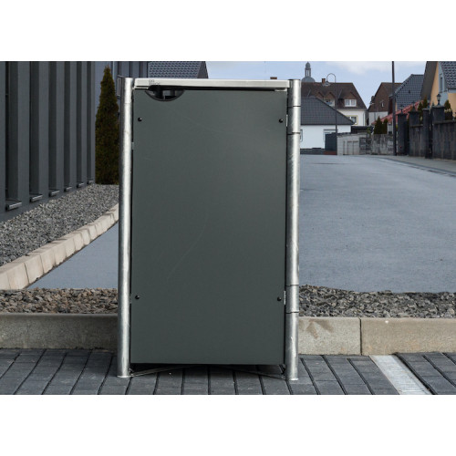 ABRI POUBELLE 140L PANNEAUX GRIS