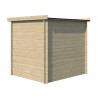 abri bois brut madriers 19 mm toit plat avec bâche PVC