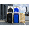 ABRI BOIS 2 POUBELLES 140L