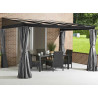 Pergola adossée avec rideaux