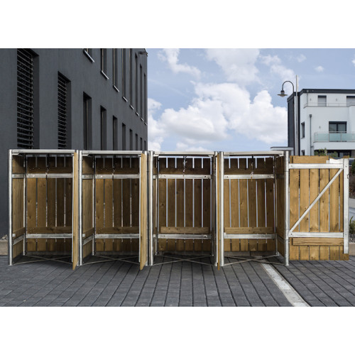 COFFRE BOIS 4 POUBELLES 140L