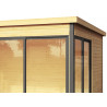 Abri bois brut 44 mm + baie aluminium