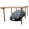 Carport en bois traité toit PVC