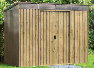 Abri Jardin métal aspect bois 4m2