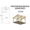 OSSATURE DOUGLAS MONO-PENTE 15M2