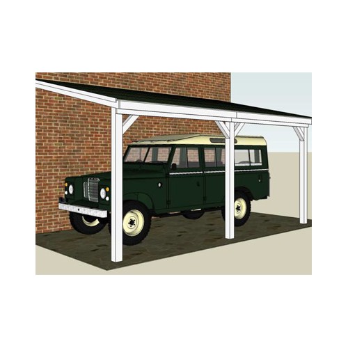 ABRI VOITURE ADOSSÉ BOIS AUTOCLAVE 3.00 X 5.00 M