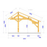 CHARPENTE BOIS ASYMETRIQUE TENON/MORTAISE - 51M2