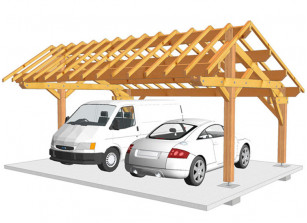 CHARPENTE BOIS ASYMETRIQUE TENON/MORTAISE - 39M2