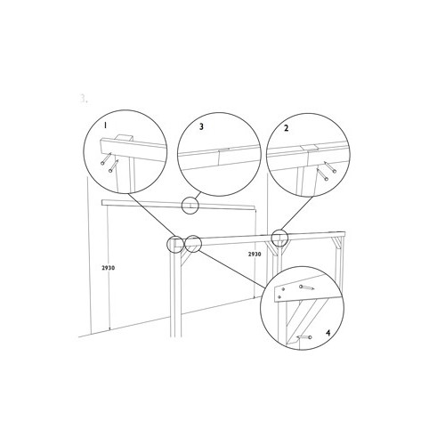 ABRI VOITURE ADOSSÉ BOIS AUTOCLAVE 3.00 X 5.00 M