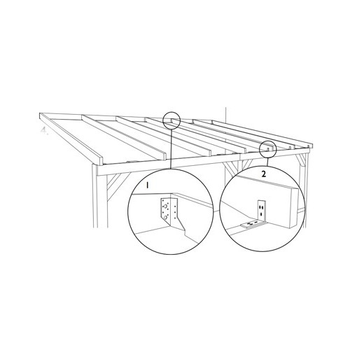 ABRI VOITURE ADOSSÉ BOIS AUTOCLAVE 3.00 X 5.00 M
