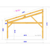 CHARPENTE BOIS MONOPENTE TENON/MORTAISE - 18M2