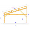 CHARPENTE BOIS MONOPENTE TENON/MORTAISE - 34M2