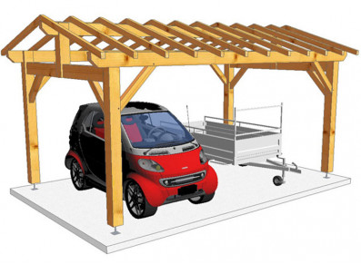 CHARPENTE BOIS 2 PENTES TENON/MORTAISE - 19m2