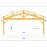 CHARPENTE BOIS 2 PENTES TENON/MORTAISE - 22M2