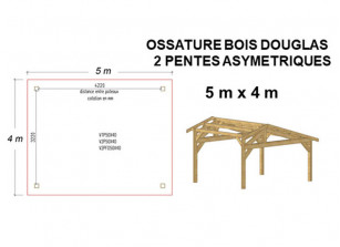 OSSATURE BOIS DOUGLAS ASYMÉTRIQUE 20m²