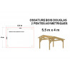 ABRI VOITURE BOIS DOUGLAS - Ossature moisée 5.50 x 4.00 M