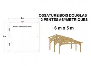 OSSATURE BOIS DOUGLAS ASYMÉTRIQUE 30m²