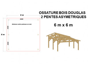 OSSATURE BOIS DOUGLAS ASYMÉTRIQUE 36m²