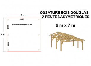 OSSATURE BOIS DOUGLAS ASYMÉTRIQUE 42m²