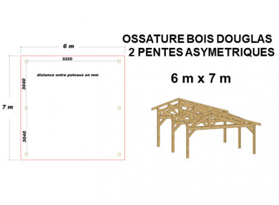 OSSATURE BOIS DOUGLAS ASYMÉTRIQUE 42m²