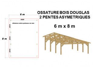 OSSATURE BOIS DOUGLAS ASYMÉTRIQUE 48m²