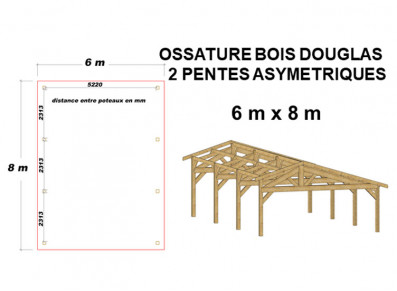 OSSATURE BOIS DOUGLAS ASYMÉTRIQUE 48m²