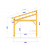 CHARPENTE BOIS MONOPENTE TENON/MORTAISE - 11M2