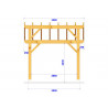 CHARPENTE BOIS MONOPENTE TENON/MORTAISE - 11M2