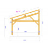 CHARPENTE BOIS MONOPENTE TENON/MORTAISE - 27M2