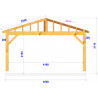 CHARPENTE BOIS 4 PANS TENON/MORTAISE - 24M2