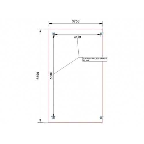CHARPENTE BOIS MONOPENTE - 24M2 - PLAN