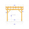 CHARPENTE BOIS 2 PENTES TENON/MORTAISE - 12M2