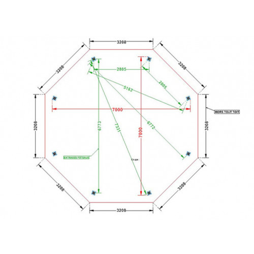 CHARPENTE BOIS DOUGLAS OCTOGONALE - 47M2 - PLAN