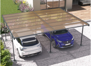 CARPORT ALU DOUBLE TOIT PLAT