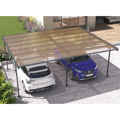 CARPORT ALU DOUBLE TOIT PLAT
